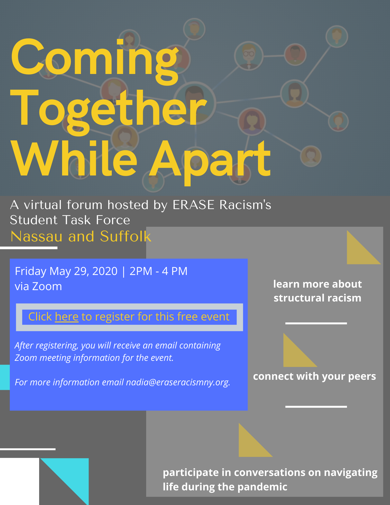 Virtual forum hosted by ERASE Racism Student Task Force 3